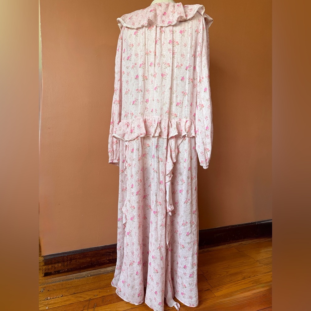 Spell & The Gypsy Collective Fleur Ruffle Floral Maxi Gown — Pink Champagne L - Picture 11 of 14